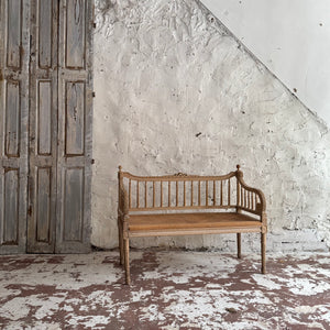 Late 19th Century French Cane Bench