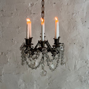 19th Century French 6-arm candle chandelier