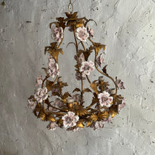 Load image into Gallery viewer, 19th Century Italian Gilt Metal Toleware Candle Chandelier