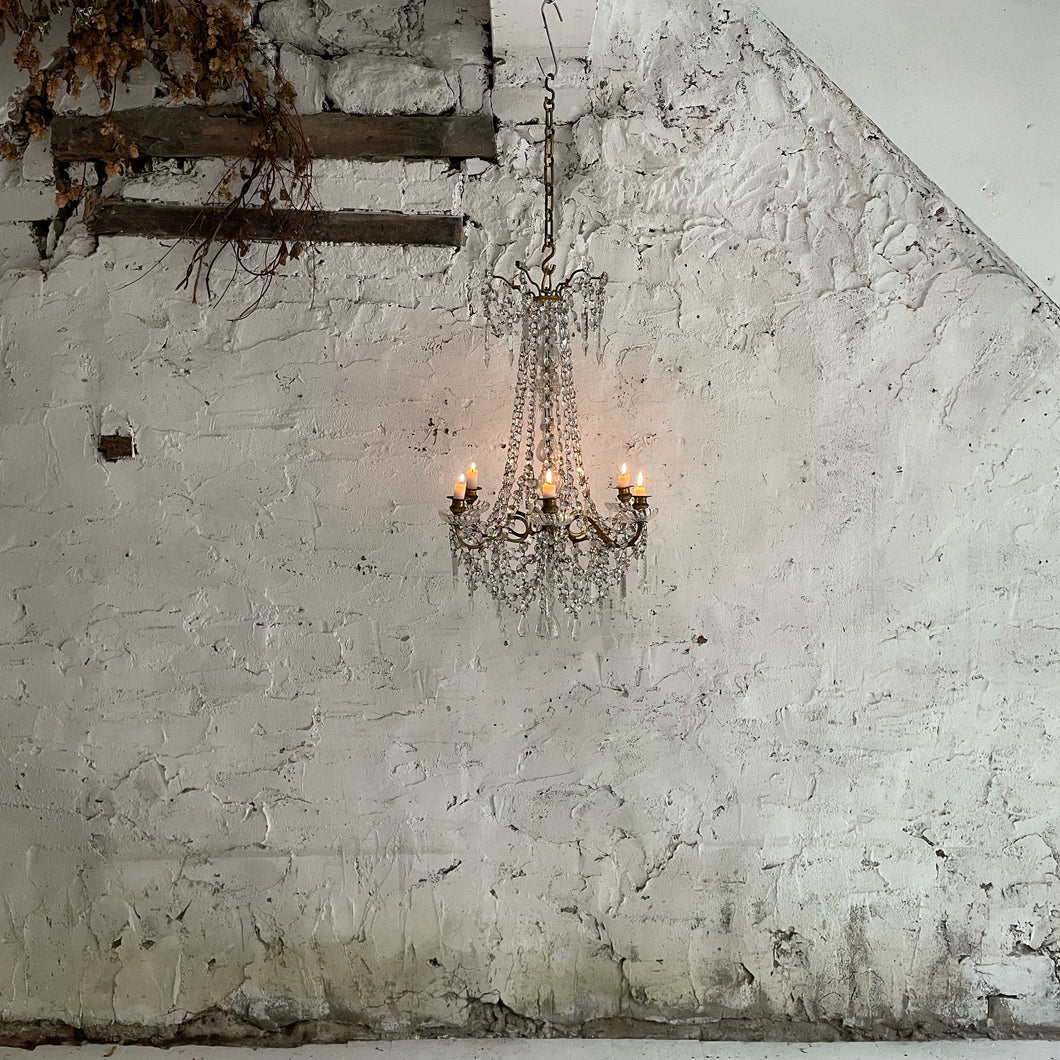 19th Century French 6-Arm Candle Chandelier