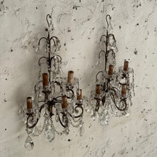Load image into Gallery viewer, Pair of Italian Rococo Revival Crystal Wall Lights, late 19th century (circa 1880–1900)