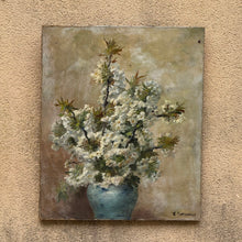 Load image into Gallery viewer, 19th Century Attributed to Edmond van Coppenolle (1846–1914) – Blossom in a Blue Faience Vase, Oil on Canvas
