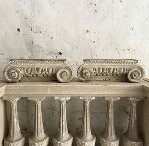 Pair Of 19th Century French Wooden Capital Fragments