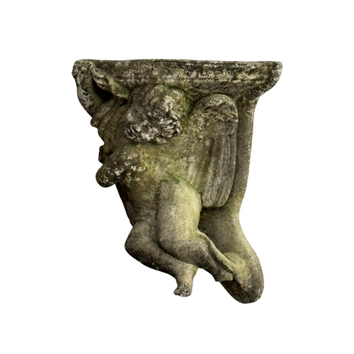 20th Century French Stone Putti Wall Planter