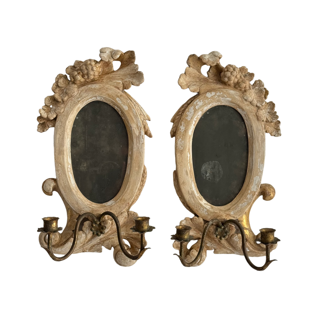 Pair Of Early 19th Century French Mirrored candle sconces