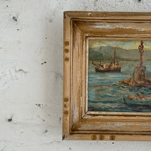 Load image into Gallery viewer, Mid-20th Century Mediterranean Harbour Oil Painting