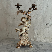 Load image into Gallery viewer, Pair Of Early 19th Century Italian Wooden Putti Candelabra