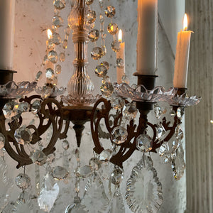 19th Century French 6-Arm Candle Chandelier