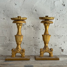 Load image into Gallery viewer, Pair Of Late 19th Century French Gilt Candlesticks
