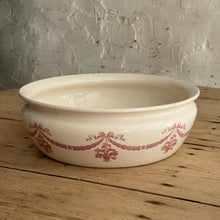 Load image into Gallery viewer, 19th Century Villeroy &amp; Boch Mettlach Ironstone Baking Dish With Louis XVI-Inspired Pink Floral Garland Decoration