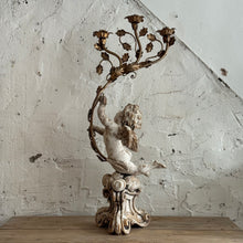 Load image into Gallery viewer, Early 19th Century Italian Wooden Putti Candelabra