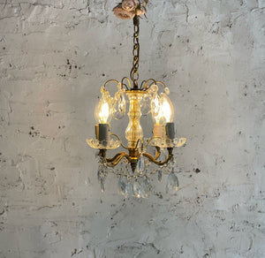 Late 19th Century French Electric 4-Arm Chandelier