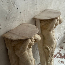 Load image into Gallery viewer, Pair Of 19th Century French Plaster Putti Corbels