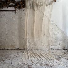 Load image into Gallery viewer, Late 19th Century French Filet Lace Curtain with Cherub Motif