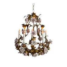 Load image into Gallery viewer, 19th Century Italian Gilt Metal Toleware Candle Chandelier
