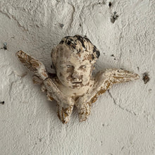 Load image into Gallery viewer, 19th Century French Carved Polychrome Cherub Wall Fragment