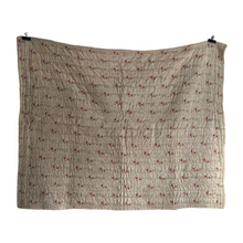 Load image into Gallery viewer, 19th Century French Hand-Quilted Rose Sprig Quilt / Boutis