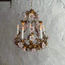 Load image into Gallery viewer, 19th Century Italian Gilt Metal Toleware Candle Chandelier