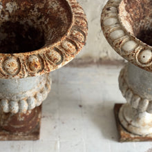 Load image into Gallery viewer, Pair Of Large Early 19th Century French Cast Iron Urns