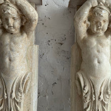 Load image into Gallery viewer, Pair Of 19th Century French Plaster Putti Corbels