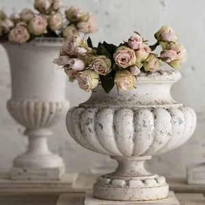 Soft Pink Vintage Rose Spray with Leaves