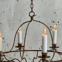 Load image into Gallery viewer, Rustic French 6-Arm Candle Chandelier