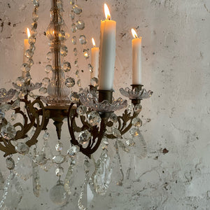 19th Century French 6-Arm Candle Chandelier