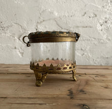 Load image into Gallery viewer, 19th Century French Glass/Brass Trinket Box