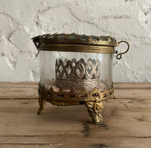 Load image into Gallery viewer, 19th Century French Glass/Brass Trinket Box