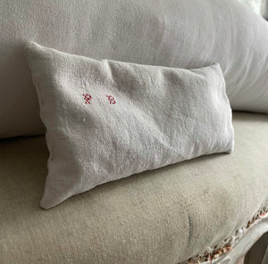 French Linen Monogram Lavender Bag