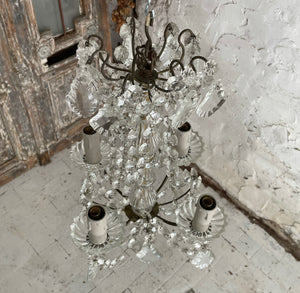 Late 19th Century French 4-Arm Electric Chandelier