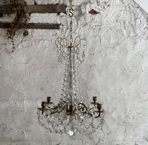 19th Century French 6 Arm Candle Chandelier
