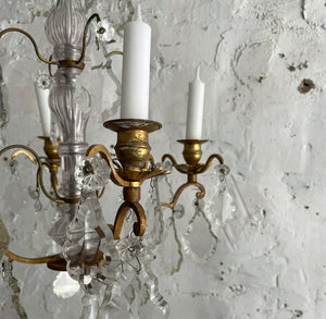 Late 19th Century French 4 Arm Candle Chandelier