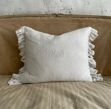 Load image into Gallery viewer, French Monogram Cushion With Frills