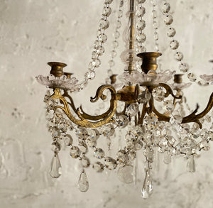 19th Century French 6-Arm Candle Chandelier