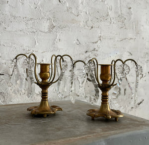 Pair Of 19th Century French Brass Candle Girandoles