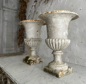 Pair Of 19th Century French Cast Iron Urns