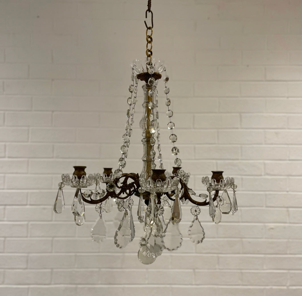 19th Century French 5-Arm Candle Chandelier
