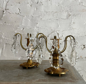 Pair Of 19th Century French Brass Candle Girandoles
