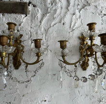 Load image into Gallery viewer, Pair Of 19th Century French Brass Candle Wall Sconces