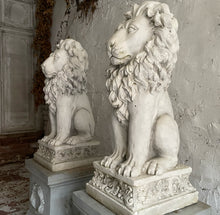 Load image into Gallery viewer, Pair Of 20th Century French Lions On Plinths