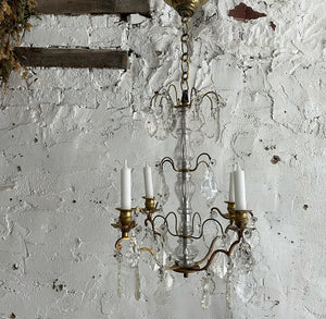 Late 19th Century French 4 Arm Candle Chandelier